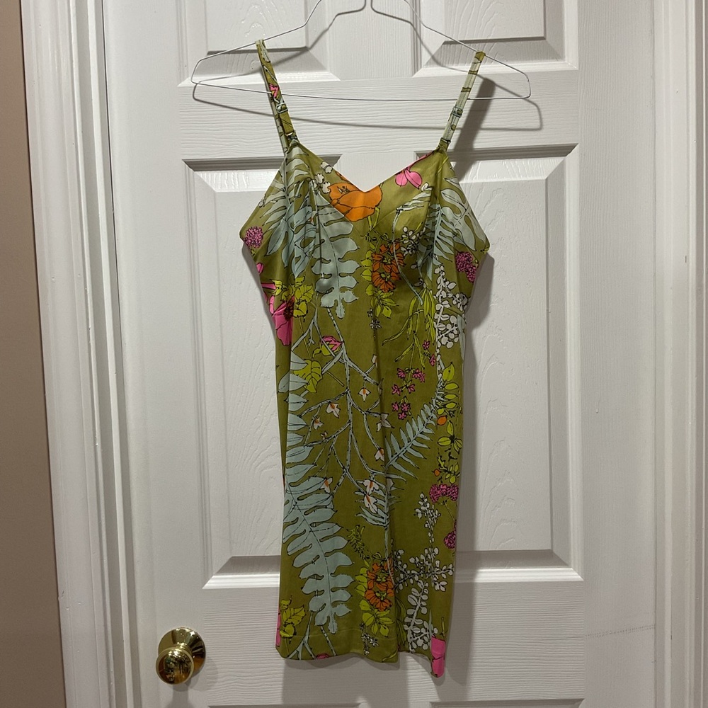 Vanity Fair Green Floral Chemise Nightie